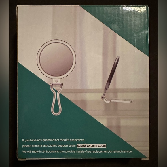 OMIRO Hand Mirror, Double-Sided 1X/20X Magnifying Foldable Makeup Mirror - Picture 3 of 10